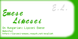 emese lipcsei business card